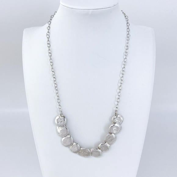 Silpada "Still Shining" Sterling Silver Hammered Circle Disc Necklace 18" N1984 - Picture 1 of 4